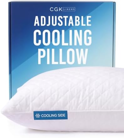 Adjustable Cooling Pillow Standard Size, Arrives Full, Customizable Fill by CGKUnlimited