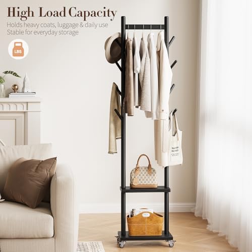 Yoobure Solid Wood Coat Rack Freestanding - Image 4