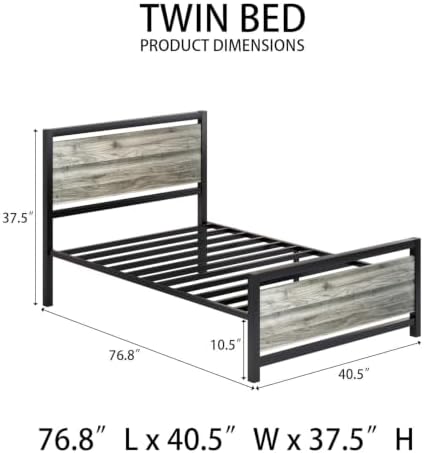 IMMERSTABLE Twin Metal Bed Frame - Image 2