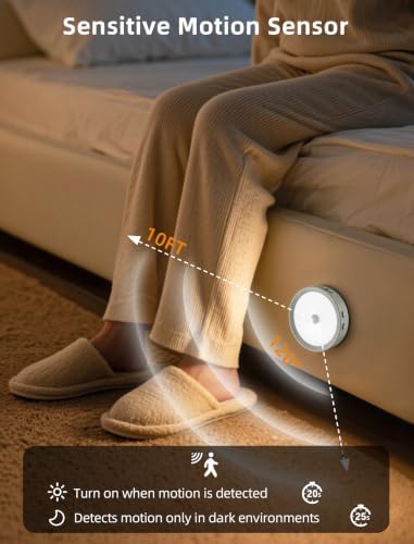 10-PACK Led Puck lights Closet Lights Motion Sensor Cabinet Lights Grey - Image 5