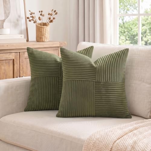 Fancy Homi Olive Green Big Decorative Throw Pillow Covers 24x24 Inch - Image 7