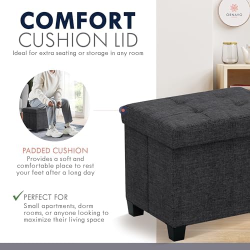 Ornavo Home Small Rectangle Storage Ottoman - Image 7