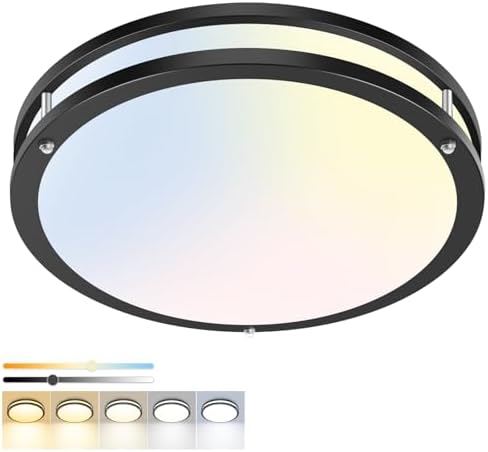 hepside 1 Pack Flush Mount Ceiling Light Fixture, Dimmable & 5CCT Ceiling Light by Hepside