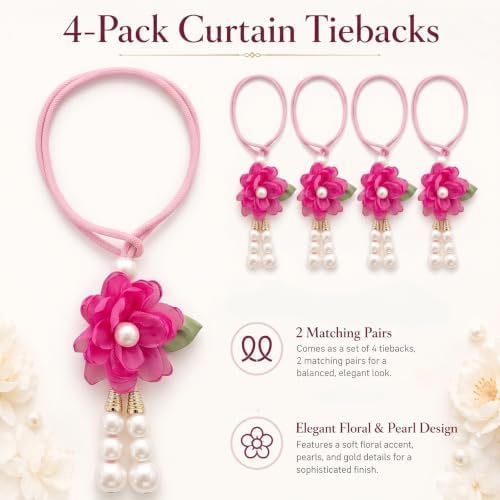 Adjustable Curtain Tiebacks， 4pcs Hand-Woven Rope - Image 5