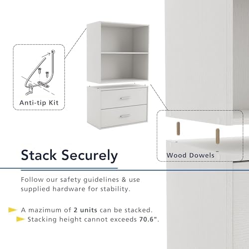 Homes: Inside + Out Apexa 6-Cube Storage Organizer Shelves, Stackable Wood - Image 5