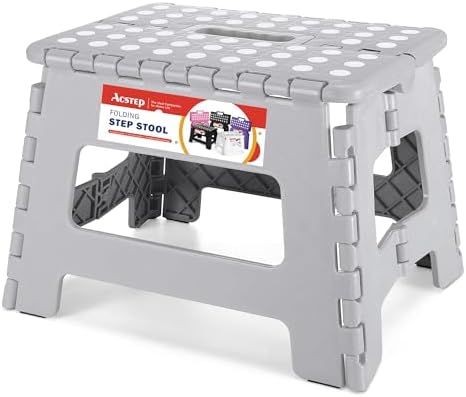 Folding Step Stool 9 Inch, Non-Slip Foldable Stools by ACSTEP