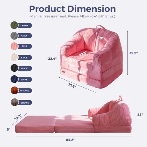 MAXYOYO Folding Sofa Bed with Backrest, Boneless Fold Out Couch with Handle - Image 2