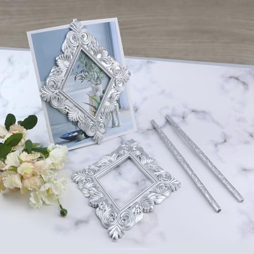 2 Pack Silver Rhombus Curtain Tiebacks, Square Drapery Holdbacks - Image 6