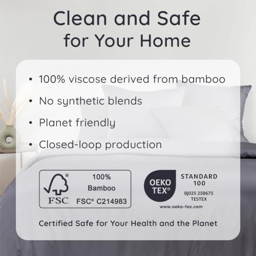 Bambaw 100% Viscose Derived from Bamboo Queen Size Sheet Set, 6 Piece Set - Image 6