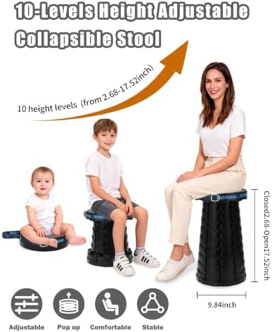 Portable Collapsible Stool Chair Folding Camp Seat - Image 3