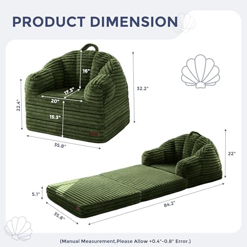 MAXYOYO Folding Sofa Bed Chair, Sleeper Chair - Image 2