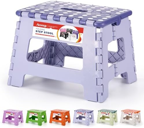 Folding Step Stool 9 Inch for Kids, 300 lbs, Bicolor Purple by ACSTEP
