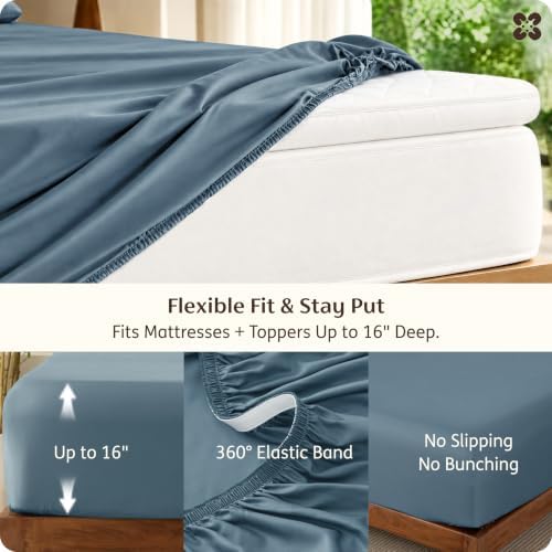 Bedsure PureWoven 100% Rayon Derived from Bamboo, King Size Sheets Set - Image 5