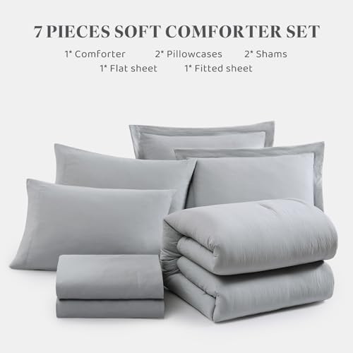 Full Size Comforter Sets-7 Pieces Ultra Soft Bed in a Bag Full Bedding Sets - Image 5