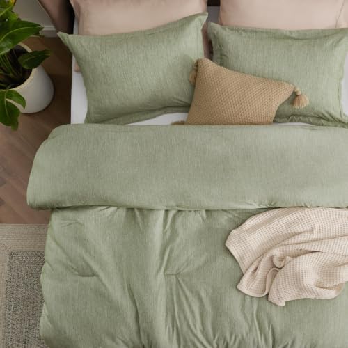 Bedsure Tea Green Oversized King Comforter Set, Soft Cationic Dyed 3 Pcs - Image 7