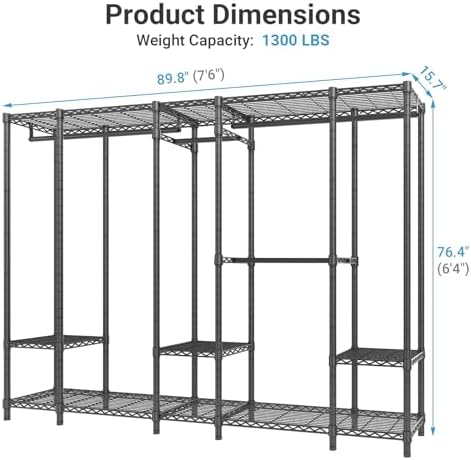 VIPEK V50 Extra Large Closet System, Heavy Duty Clothes Rack - Image 6
