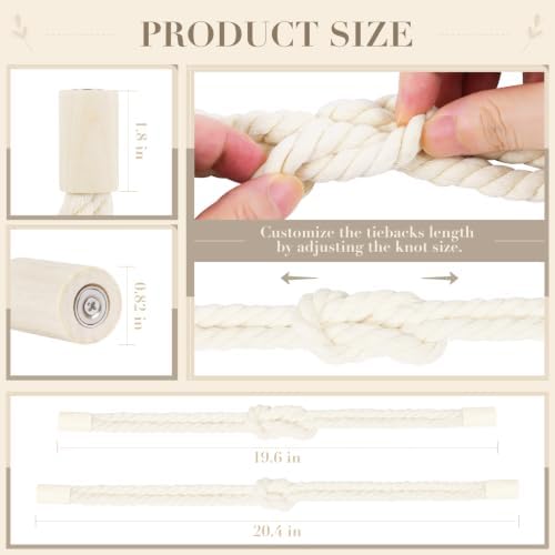 Magnetic Curtain Tiebacks, Boho Curtain Holdbacks - Image 4
