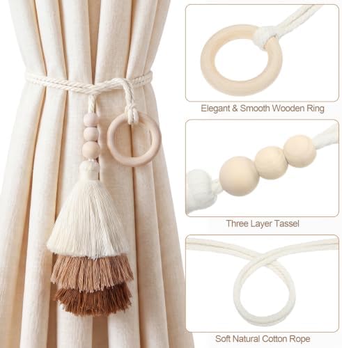 Novabright 4 Pcs Boho Curtain Tiebacks - Image 2