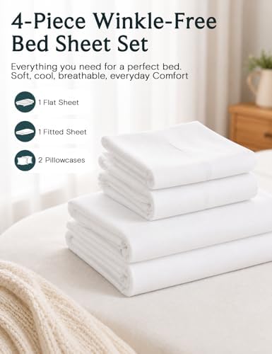 King Size Sheets Set, Cooling & Soft Deep Pocket Bed Sheets - Image 6