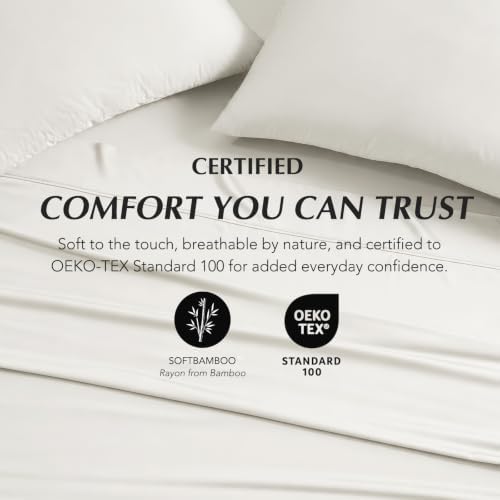 EverGrace 100% Rayon from Bamboo Sheet Set, Queen Size, Bright White - Image 5