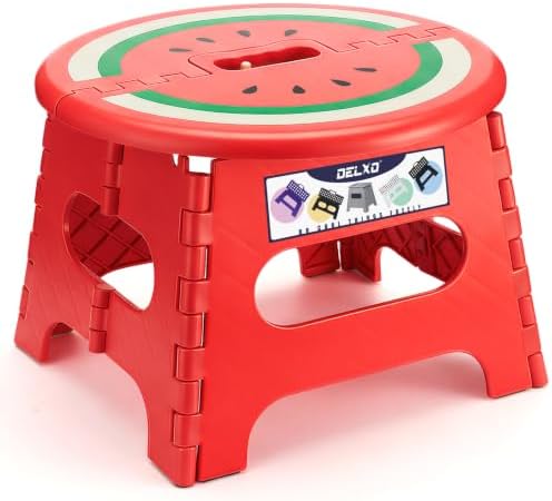 Delxo 9 Inch Kids Step Stool, 300 Lbs Folding Step Stool by Delxo