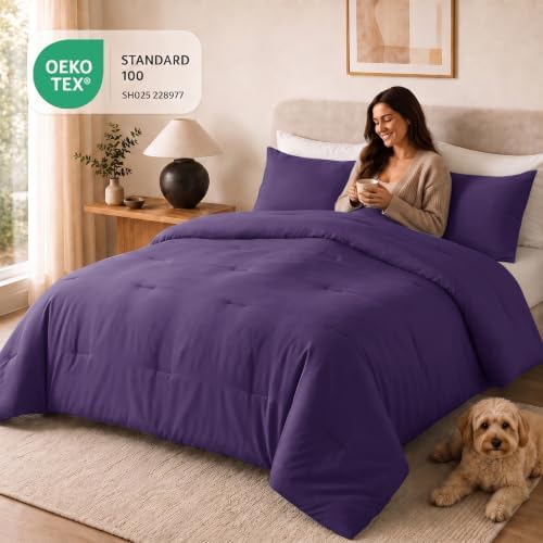 CozyLux Full Comforter Set, 3 Pieces Down Alternative Bedding - Image 5
