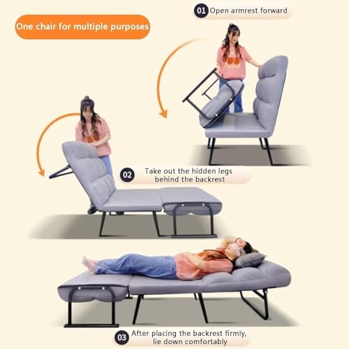 Compact Convertible Folding Chair Bed - Image 4