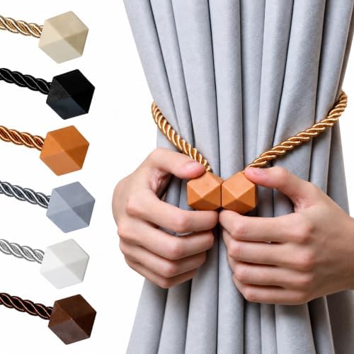NazTur Magnetic Curtain Tiebacks, Curtain Ties, No-Drill Holdbacks by NazTur