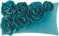 JWH 3D Flower Throw Pillow Cover, Turquoise Blue, 12x20 Inch by JinwenHome
