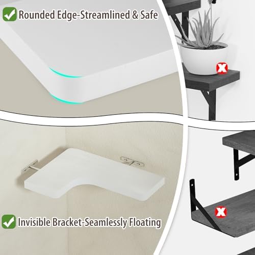 Corner Floating Shelves Wall Mount Shelf Solid Wood - Image 4