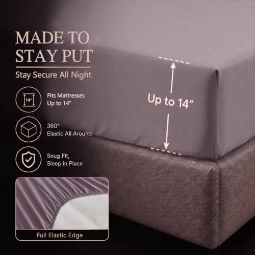 CozyLux Oversized Queen Comforter Set Dusty Purple, 7 Pieces Bed in a Bag - Image 6
