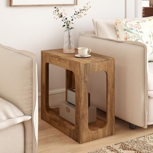 GIANTEX Narrow End Table, 2-Tier Farmhouse Side Table - Image 2