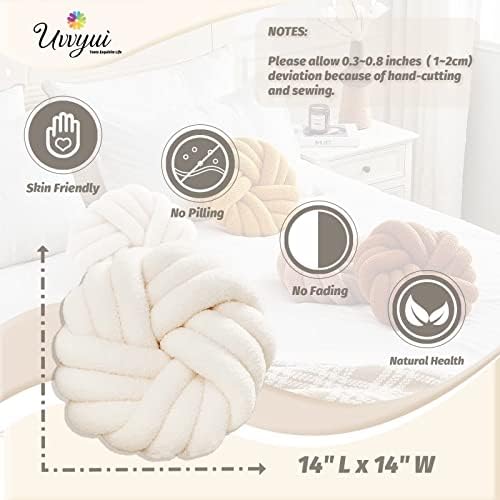 Knot Pillows, 14 Inch Decorative Throw Pillows Round Pillows Cushion, Soft - Image 2