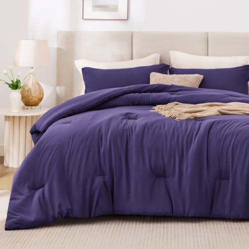 Love's cabin Purple King Size Comforter Set, 3-Piece Prewashed Bed Set - Image 2