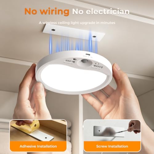 TANBABY Motion Sensor Rechargeable Ceiling Light Indoor - Image 5