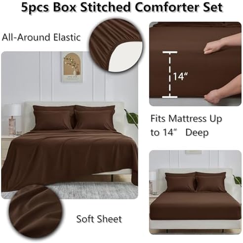 CozyLux Twin Comforter Set, 5-Piece Bed in a Bag - Image 5