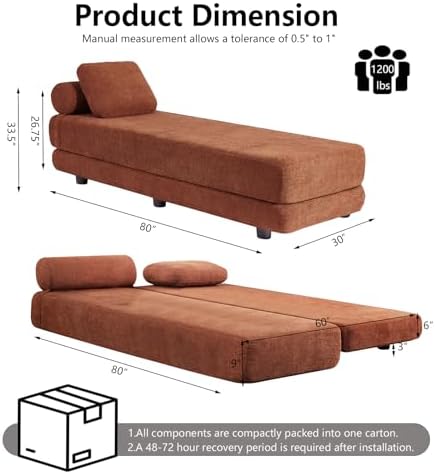 80-Inch Inch Upholstered Daybed, Chaise Lounge Chair Indoor - Image 2