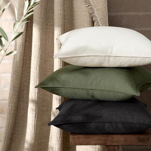 MIULEE Thick Textured Decorative Throw Pillow Covers 18x18 Inch Black - Image 4