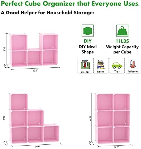 C&AHOME 6-Cube Storage Organizer Cube Shelf Closet Storage Bookcase - Image 3