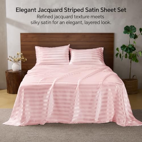 BEDELITE Satin Sheets Queen Size Bed Set, 4 Pieces - Image 2