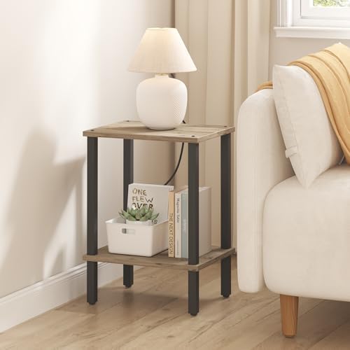 TUTOTAK End Table, Side Table, Nightstand, 2-Tier Storage Shelf - Image 3