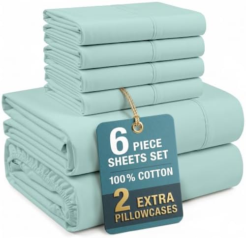 Casa Platino 100% Cotton 6 Pc Queen Sheets Set by CasaPlatino