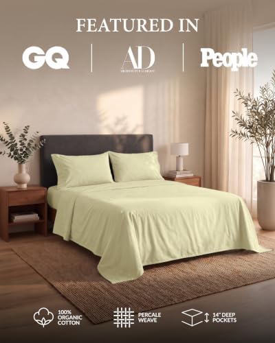 LANE LINEN Queen Bed Sheets 100% Organic Cotton 4pc Percale Soft - Image 2