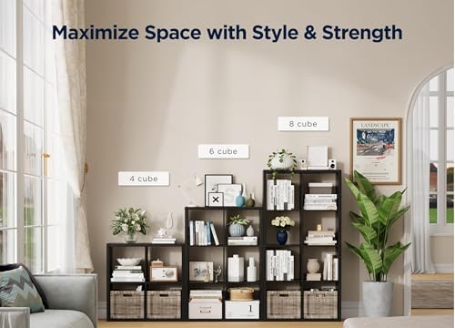 4 Cube Storage Organizer, 2x2 Cube Bookshelf, Cubby Storage Shelf, Wooden - Image 5