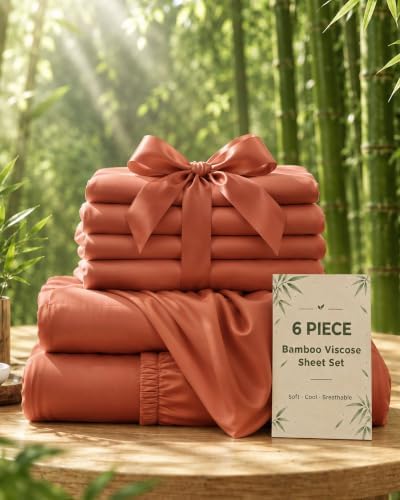 6 Piece Queen Sheet Set, Rayon Derived from Bamboo by akkialla