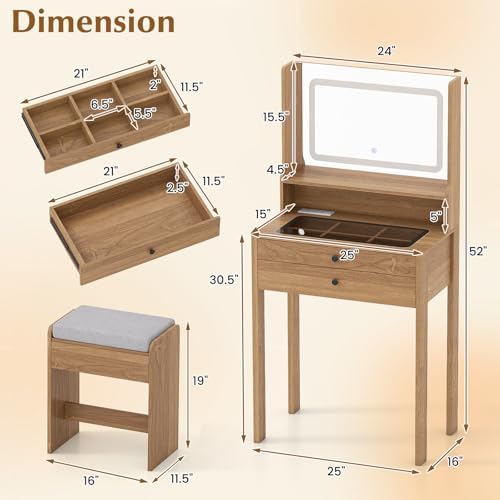 CHARMAID Compact Vanity Desk - Image 7