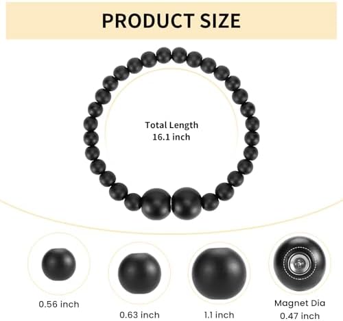 KLOGTSIND Magnetic Curtain Tiebacks, 6 Pack Wood Bead Curtain Holdbacks - Image 3
