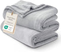 Bedsure GentleSoft Fleece Blanket Twin Size Light Grey by BEDSURE