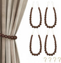 Hion 4 Pack Wood Bead Curtain Tiebacks Holdbacks by Hion