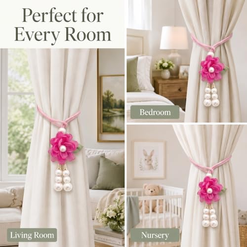 Adjustable Curtain Tiebacks， 4pcs Hand-Woven Rope - Image 2